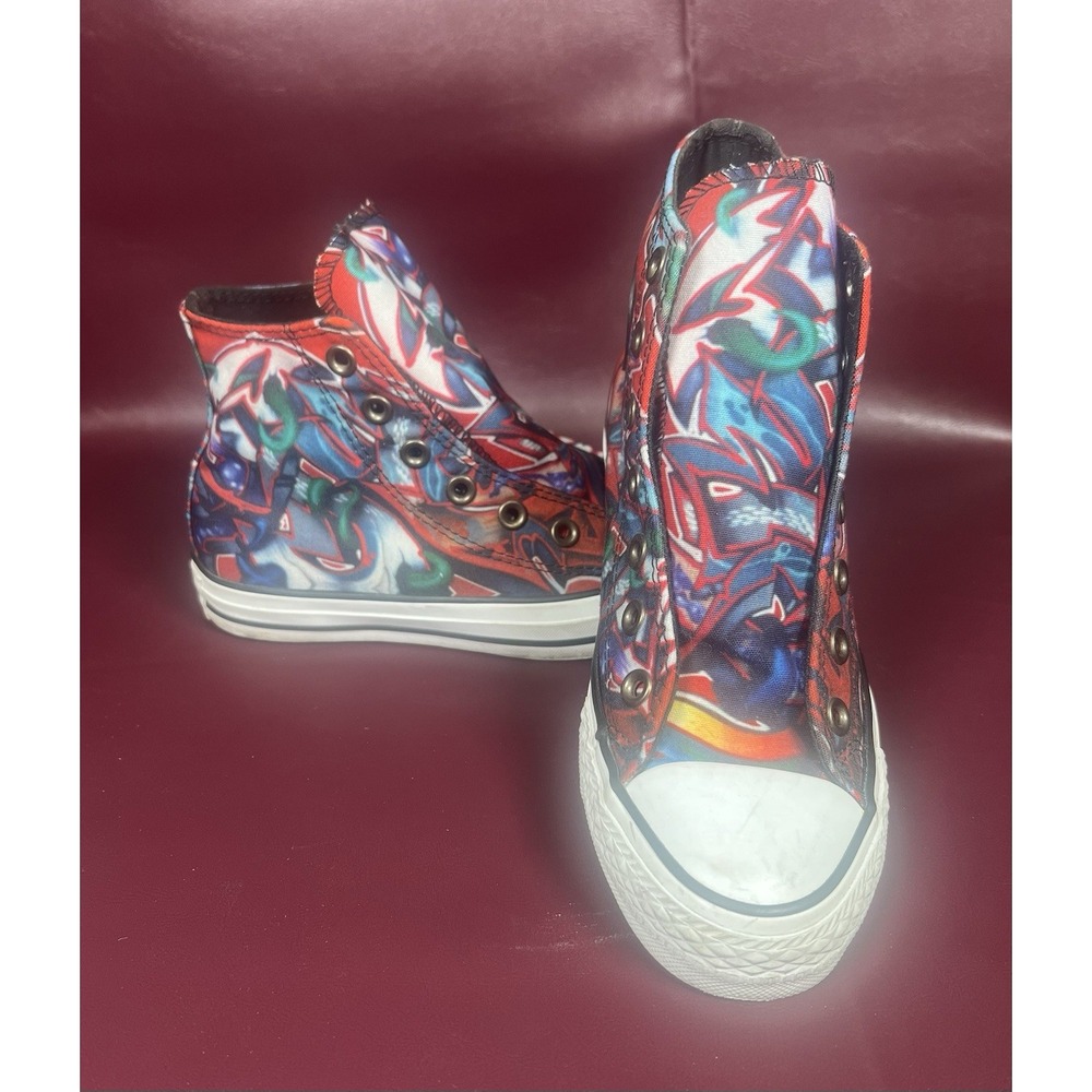 Converse Graffiti Street Art Red Blue Green NY New York Artist Women's Size 6 - Picture 1 of 9